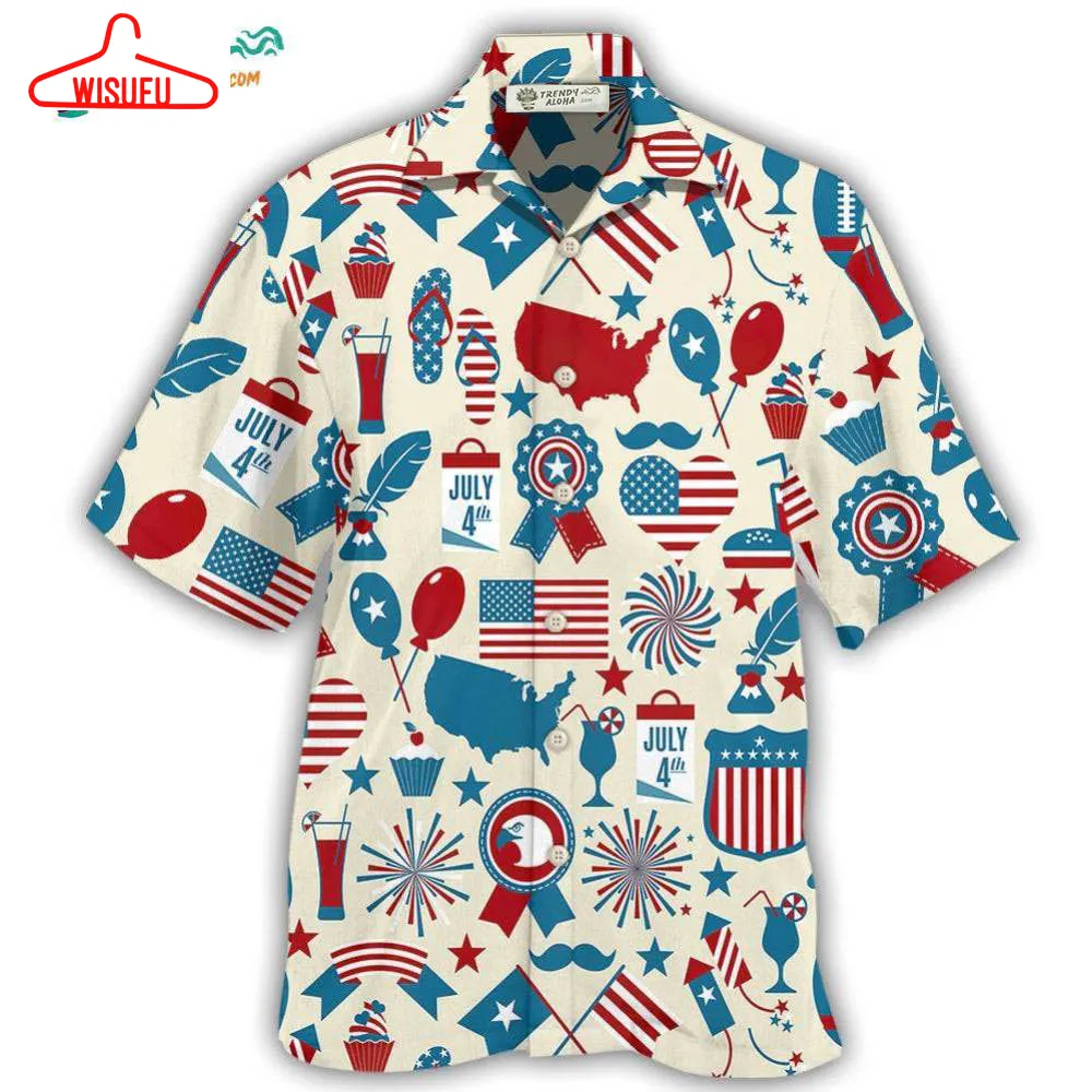 America Independence Day Fourth Of July Independence Day Symbols Hawaiian Shirt- Wisufu Aloha