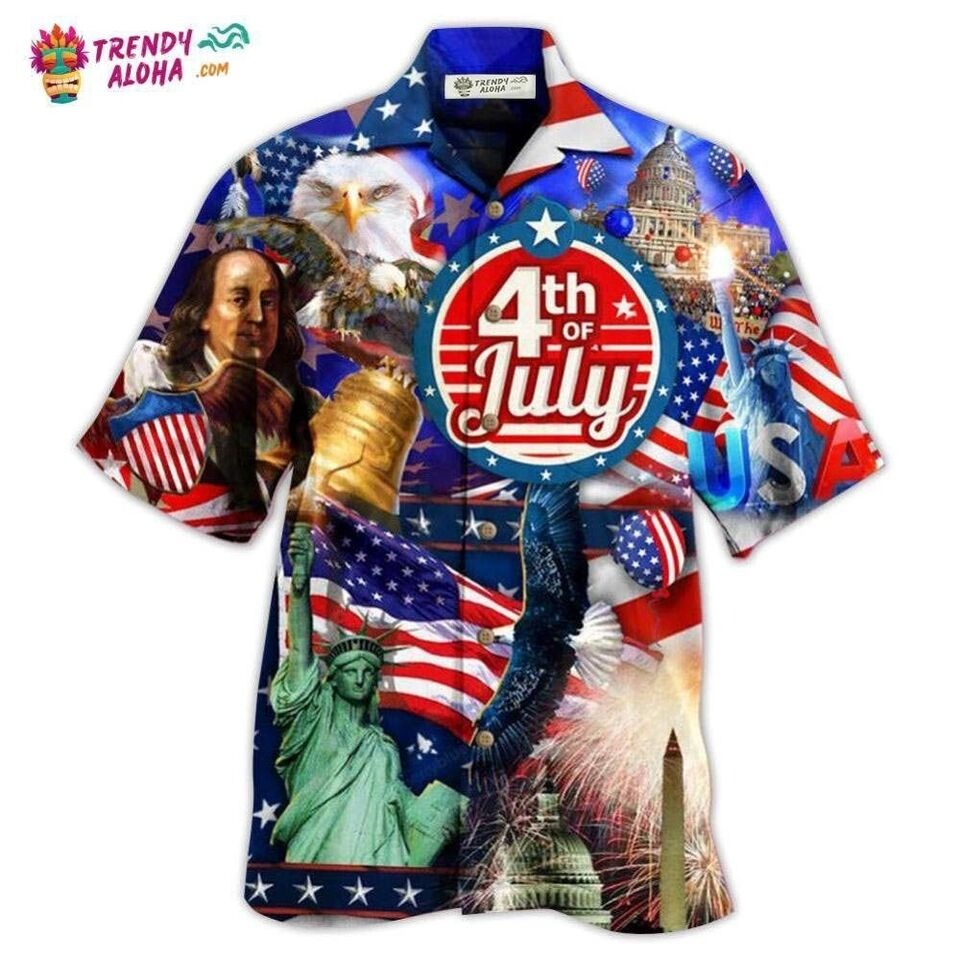 America Love July Style Hawaiian Shirt, Gift For Men, Women, S-5XL US Size