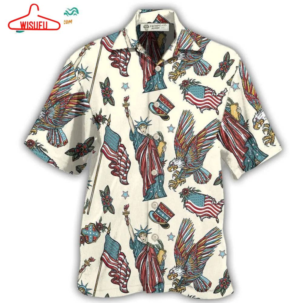 America Symbols Basic Style Hawaiian Shirt- Wisufu Aloha