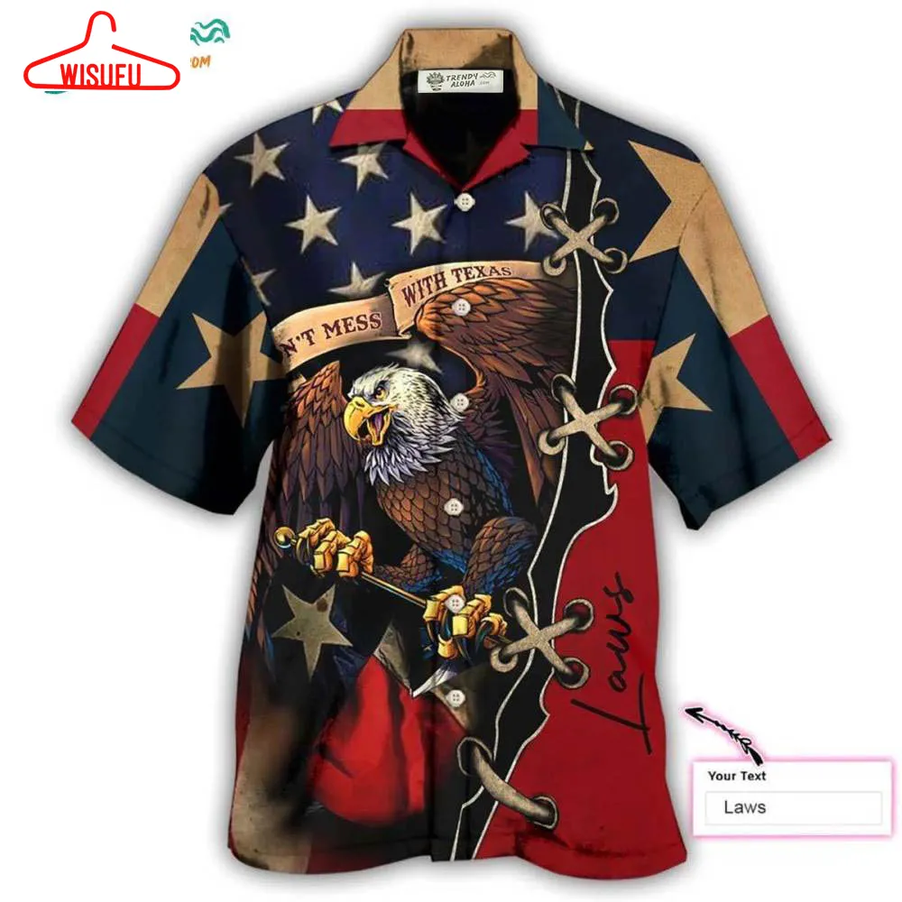 America Texas Eagle Peace Life Style Personalized Hawaiian Shirt- Wisufu Aloha