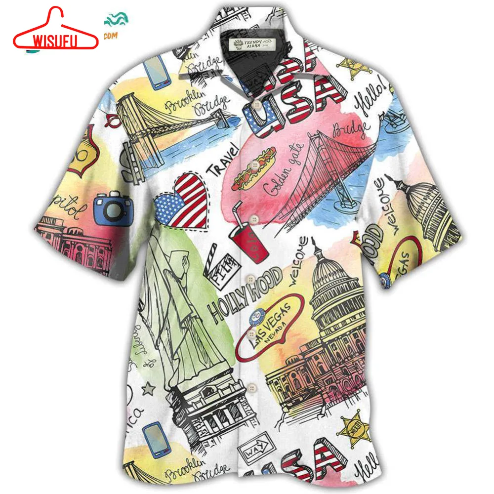 America Usa Art Style Hawaiian Shirt- Wisufu Aloha