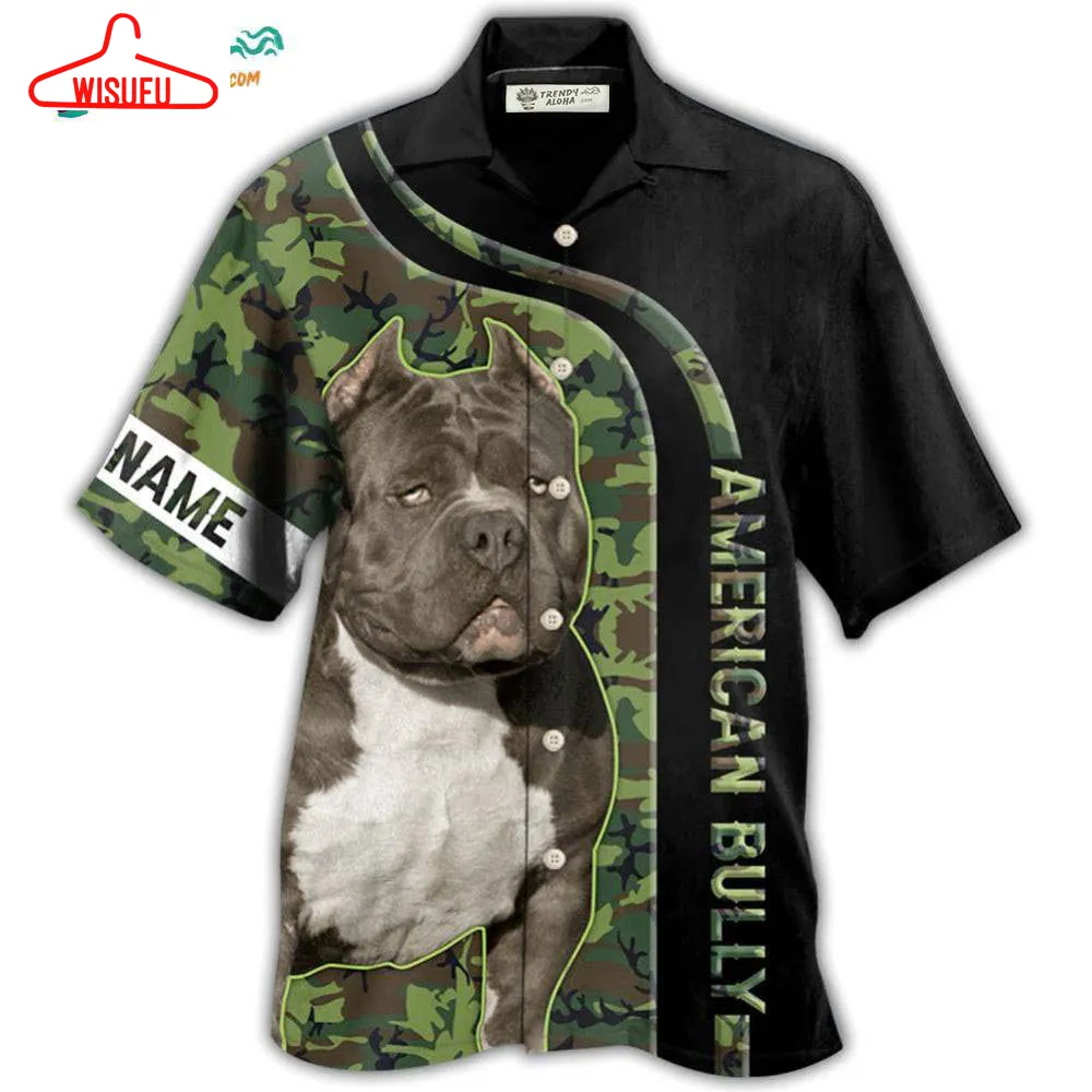 American Bully Camo Personalized Hawaiian Shirt- Wisufu Aloha