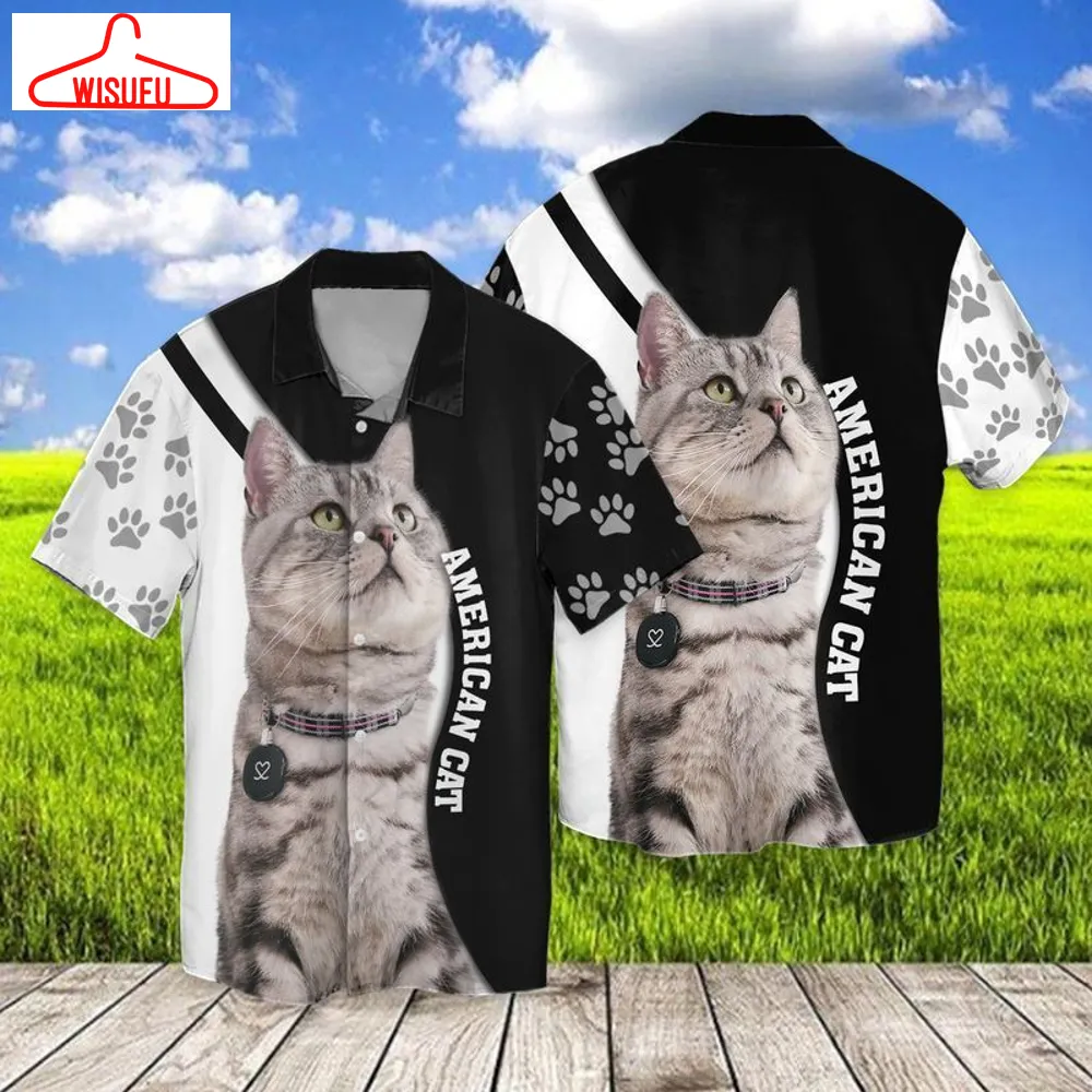 American Cat Lovers Hawaiian Shirt