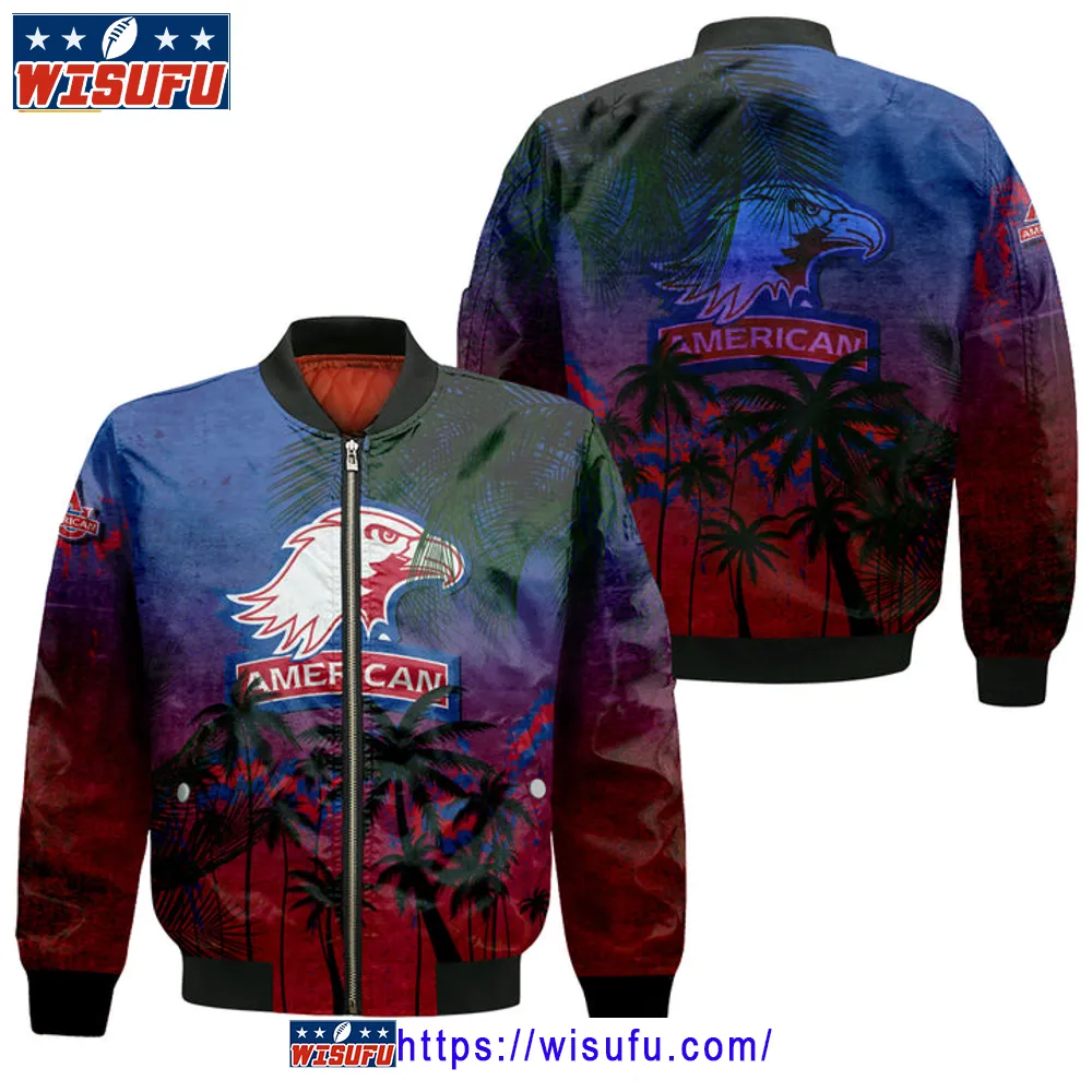 American Eagles Coconut Tree Tropical Grunge Bomber Jacket