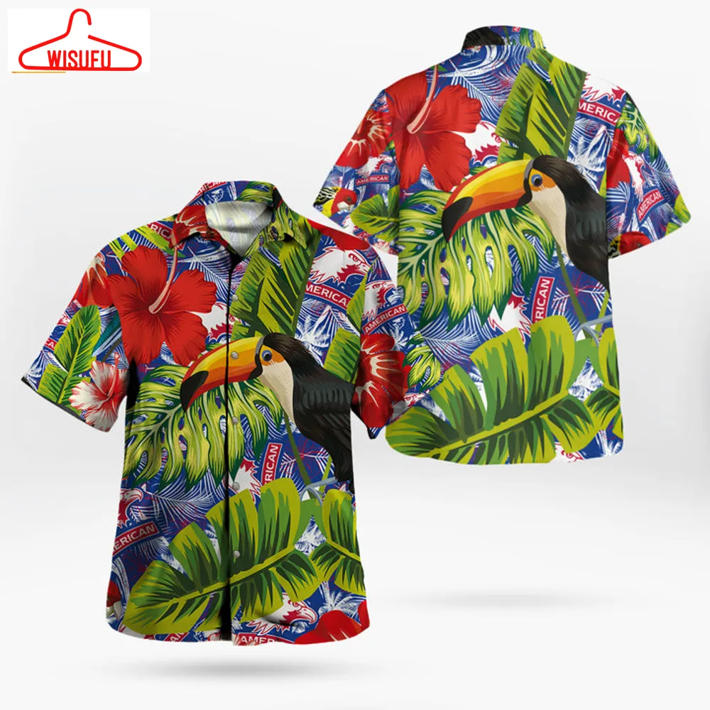 American Eagles Parrot Pattern Tropical Garden Hawaii Shirt, New Fashion Gifts