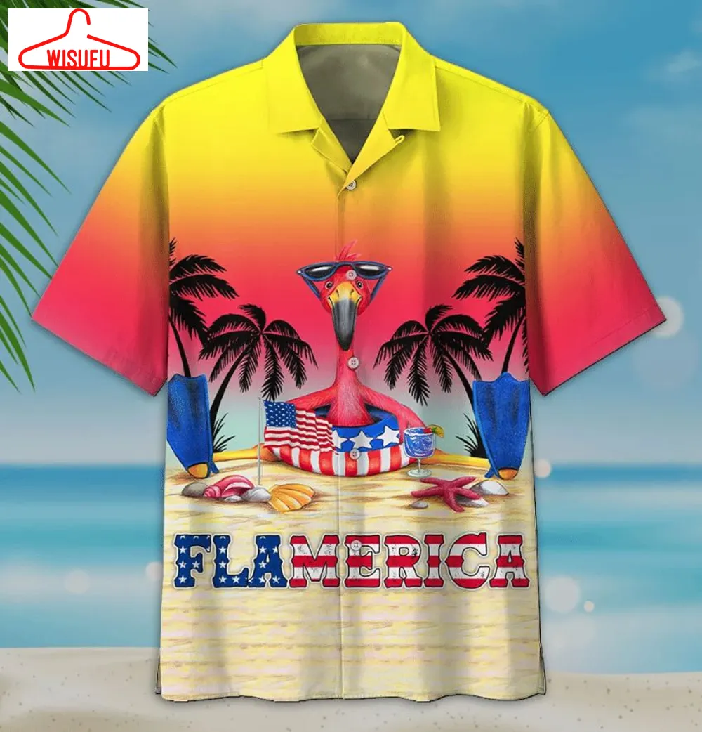 American Flag Flamingo Flamerica 1 Hawaiian Shirt