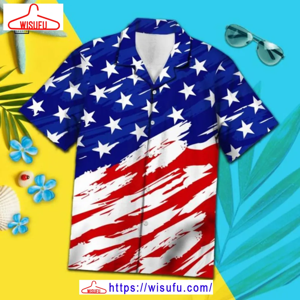 American Flag In 4th Of July Hawaiian Shirt, New Fashion Gifts