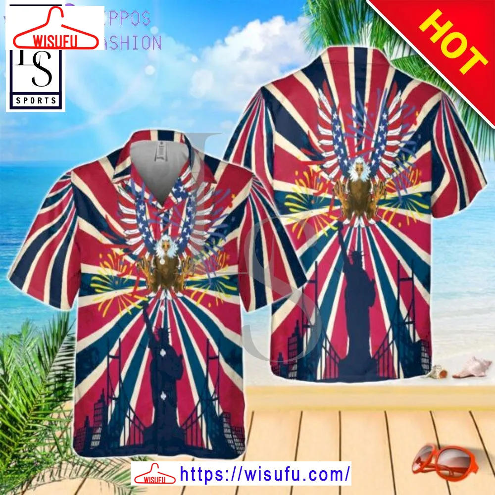 American Flag Style Hawaiian Shirt, New Fashion Gifts