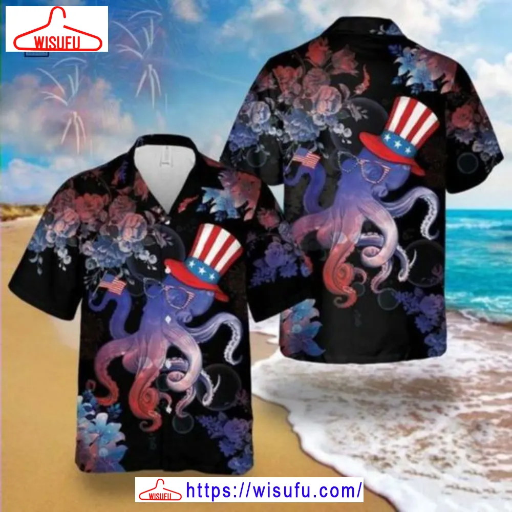 American Octopus 4th Of July Hawaiian Shirt, New Fashion Gifts