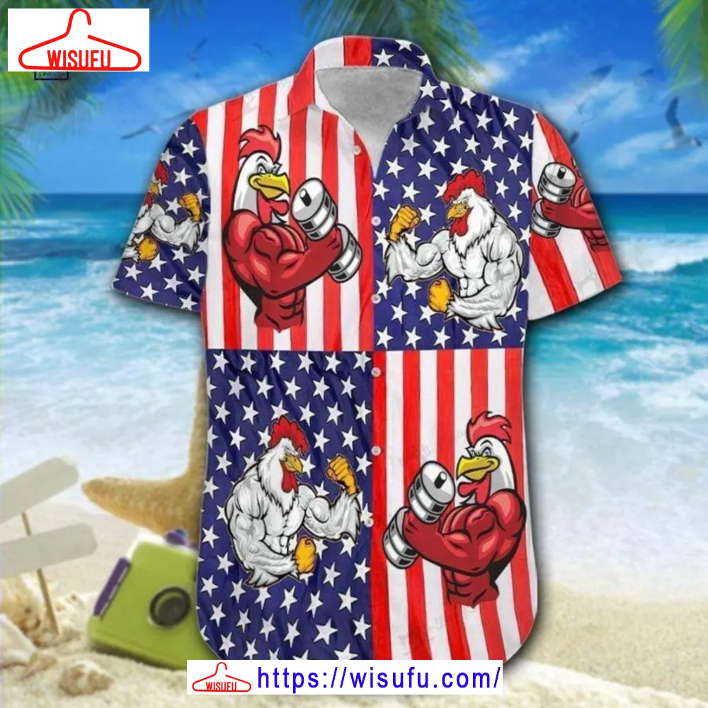 American Rooster Fight 4th Of July Hawaiian Shirt, New Fashion Gifts