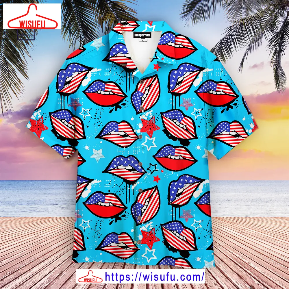 American S-exy Lips 4th Of July Hawaiian Shirt, New Fashion Gifts