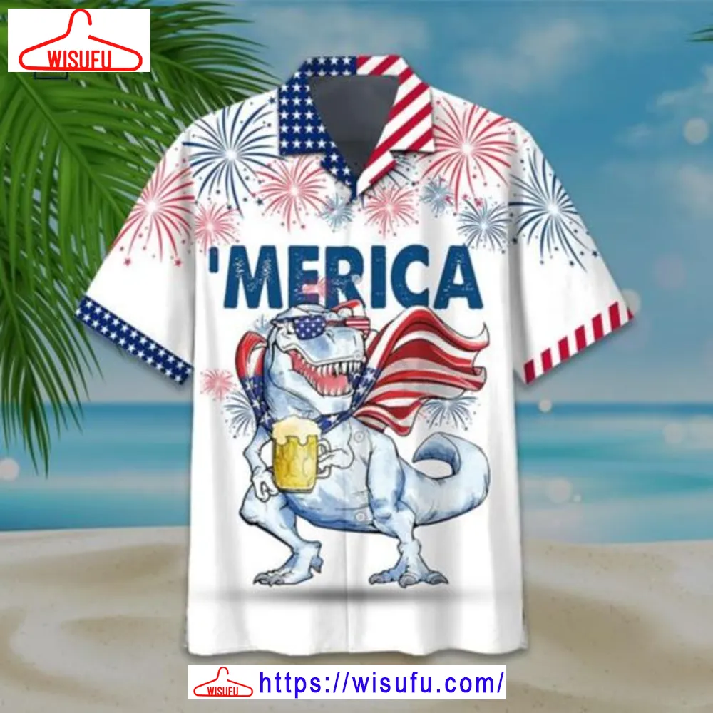 American T Rex Hawaiian Shirt, New Fashion Gifts