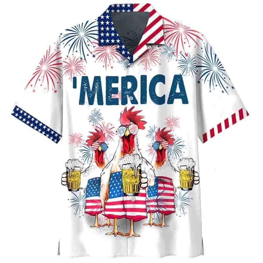 American Tractor 4Th Of July Hawaiian Shirt - 01, Gift For Men, S-5XL US Size