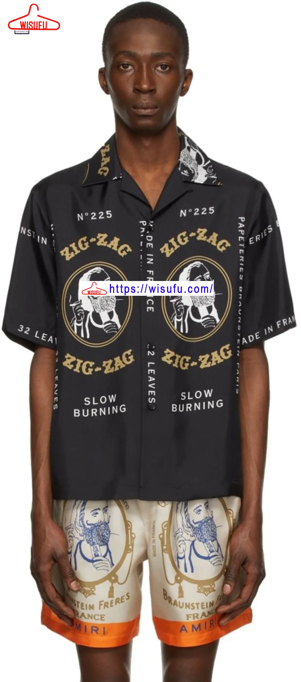 Amiri Black Zig Zag Hawaiian Shirt, New Fashion Gifts