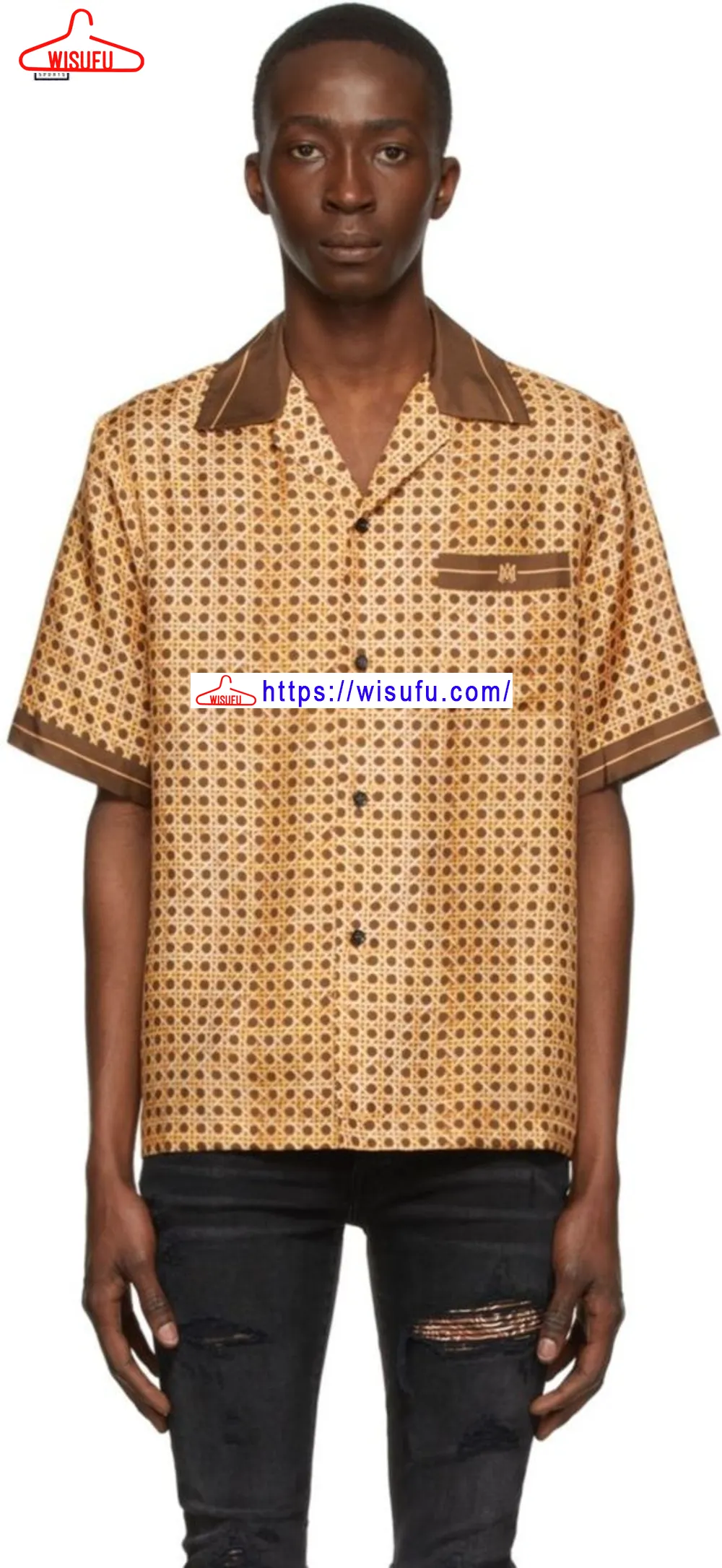 Amiri Brown Hawaiian Shirt, New Fashion Gifts