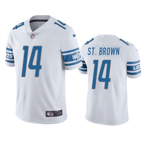 Amon-Ra St-- Brown 14 Detroit Lions White Vapor Jersey