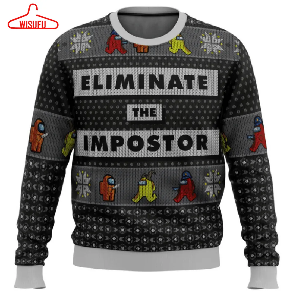 Among Us Eliminate The Impostor 8 Ugly Sweater Gifts, Among Us Gift Fan Ugly Sweater