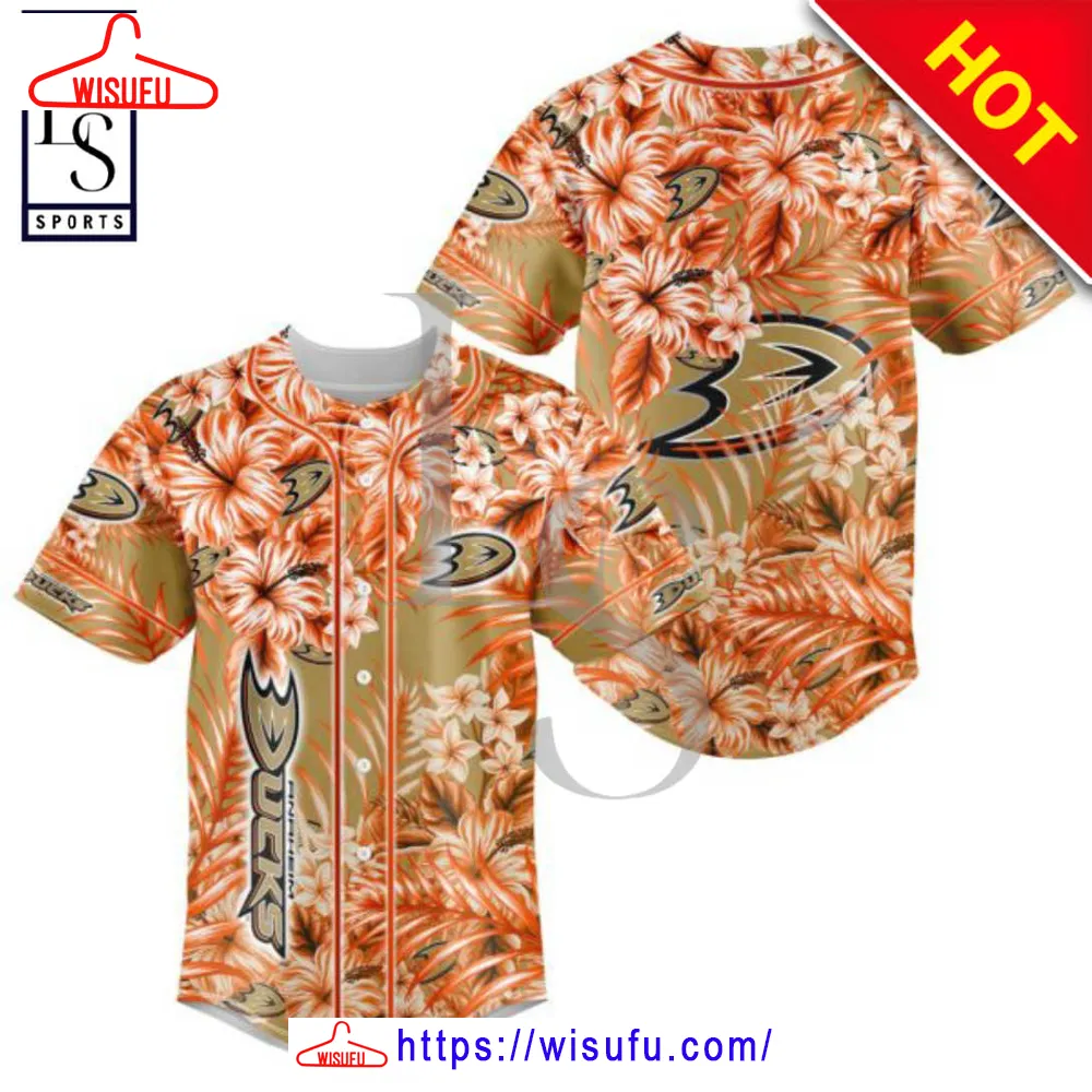 Anaheim Ducks Hawaiian Floral N-hl Baseball Jersey, New Fashion Gifts