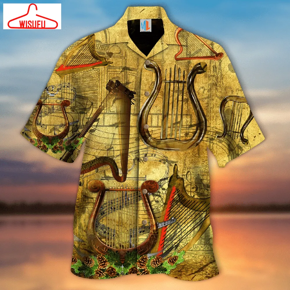 Ancient Harp Hawaiian Shirt, New Hawaiian Holiday Outfits, New Fashion Gifts