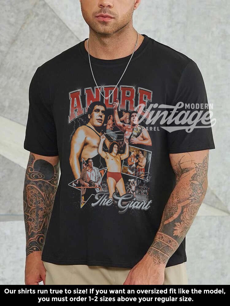 Andre the Giant Shirt, Wrestler shirt, Classic 90s Graphic Tee, Unisex, Vintage Bootleg, Retro