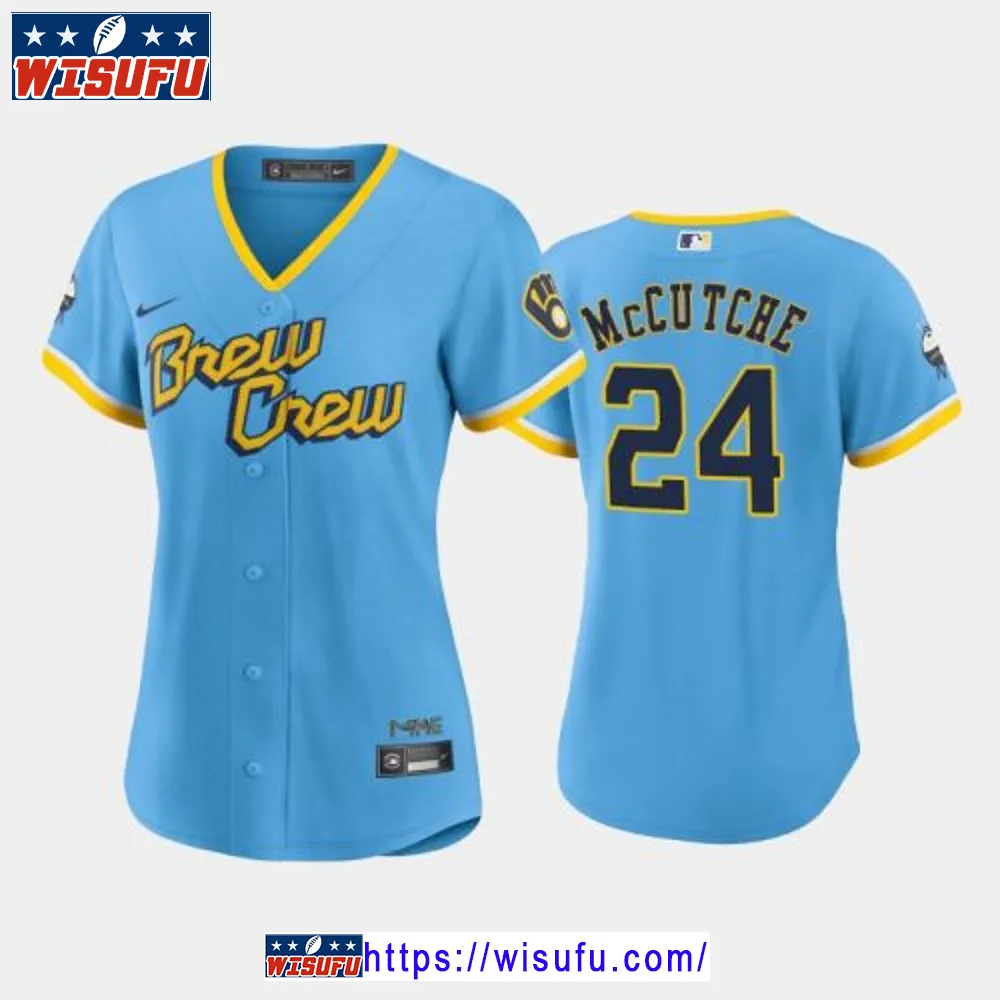 Andrew Mccutchen 24 Milwaukee Brewers Powder Blue 2024-23 City Connect Women's Jersey