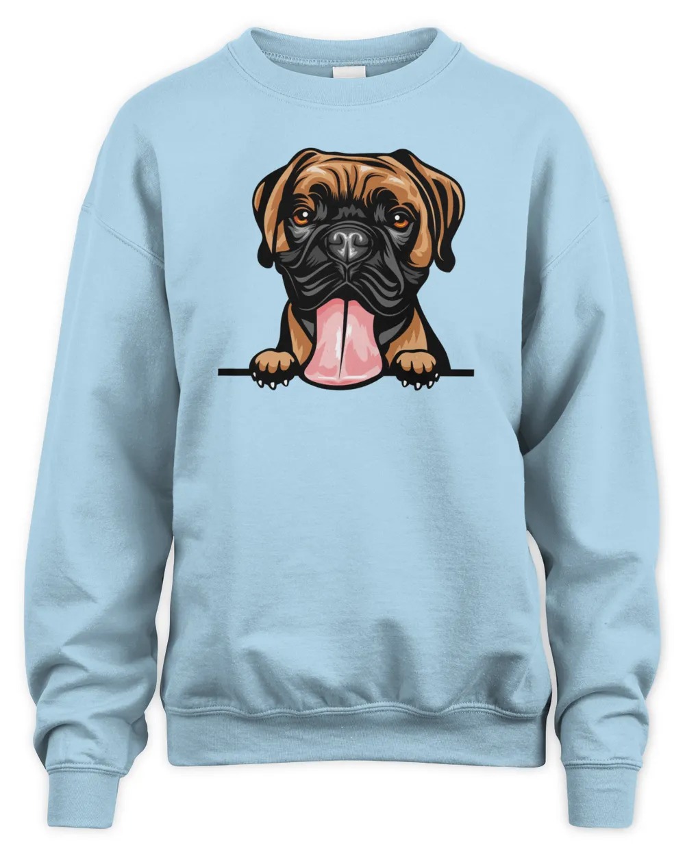 Animal Dog Boxer 8jjj4rfff Color Peeking SWeatshirt-Light Blue