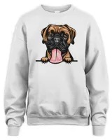 Animal Dog Boxer 8jjj4rfff Color Peeking SWeatshirt-Sport Grey