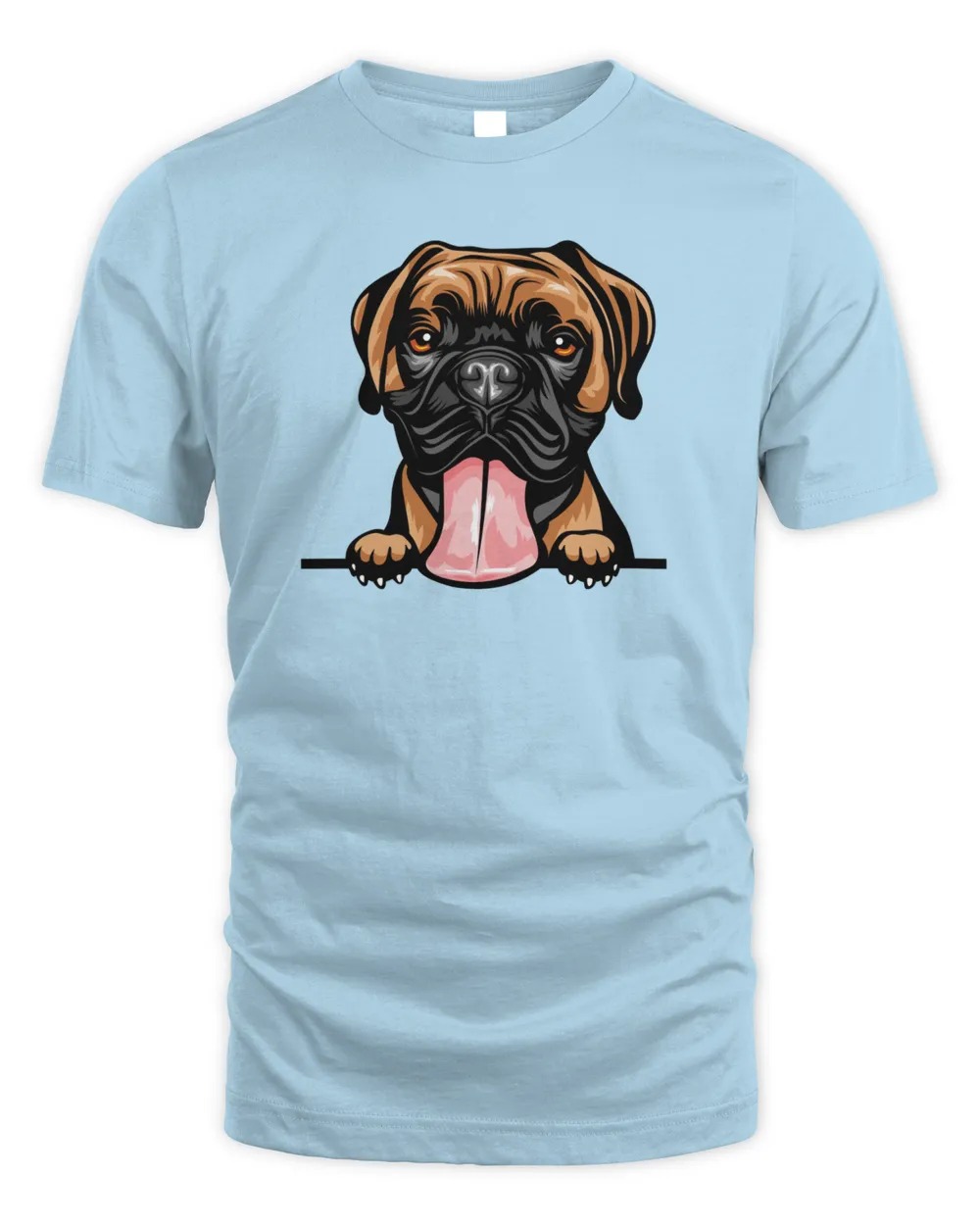 Animal Dog Boxer 8jjj4rfff Color Peeking Shirt-LightBlue