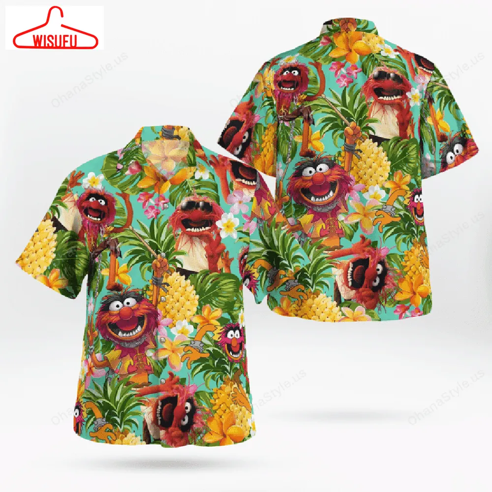 Animal Muppet Pineapple Tropical Short Sleeve Button Hawaiian Shirt, New Fashion Gifts