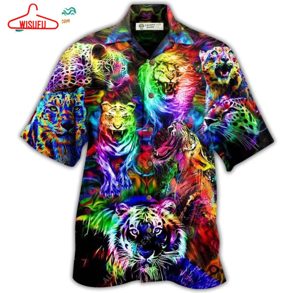 Animals King Of The Jungle Lion Tiger Leopard With Full Colors Hawaiian Shirt- Wisufu Aloha