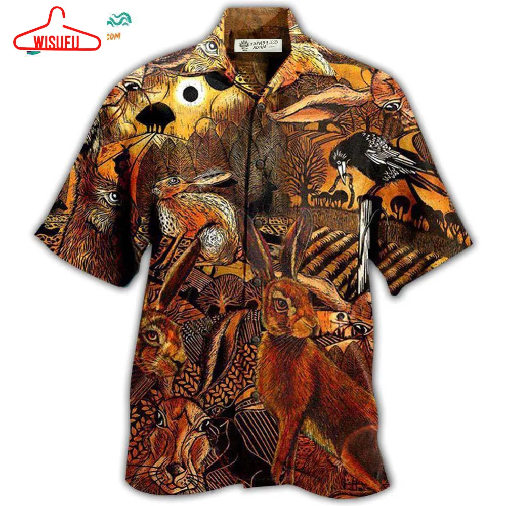 Animals Spooky Hares On The Fields Hawaiian Shirt- Wisufu Aloha