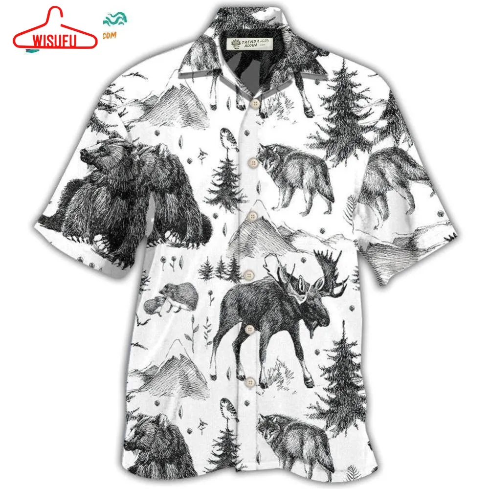 Animals Wild Black And White Hawaiian Shirt- Wisufu Aloha