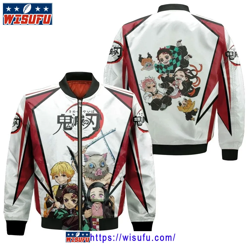 Anime Kimetsu No Yaiba Tanjiro And Friends Bomber Jacket