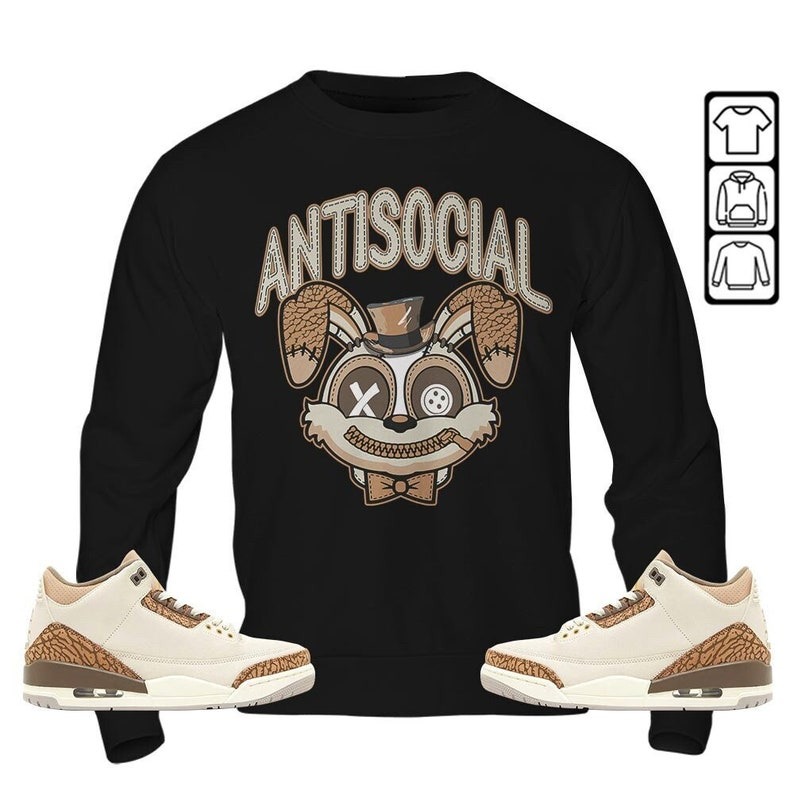 Anti Rabit Unisex Shirt To Match Sneaker Palomino 3s Sweatshirt-Black