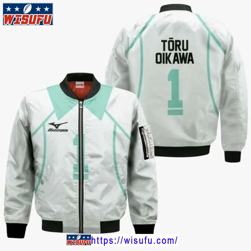 Aoba Johsai Toru Oikawa Anime Manga Haikyuu Fukurodani Number 3d Bomber Jacket