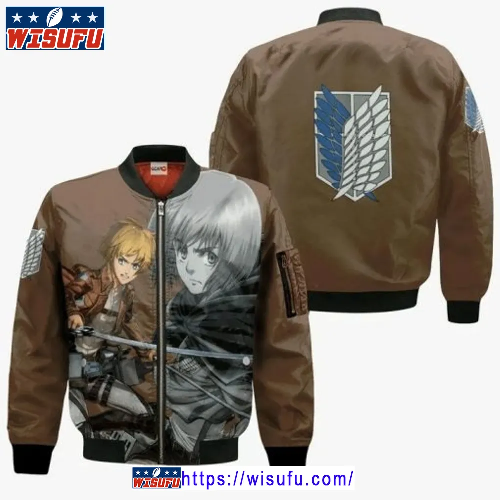 Aot Armin Arlert Attack On Titan Anime Manga 3d Bomber Jacket