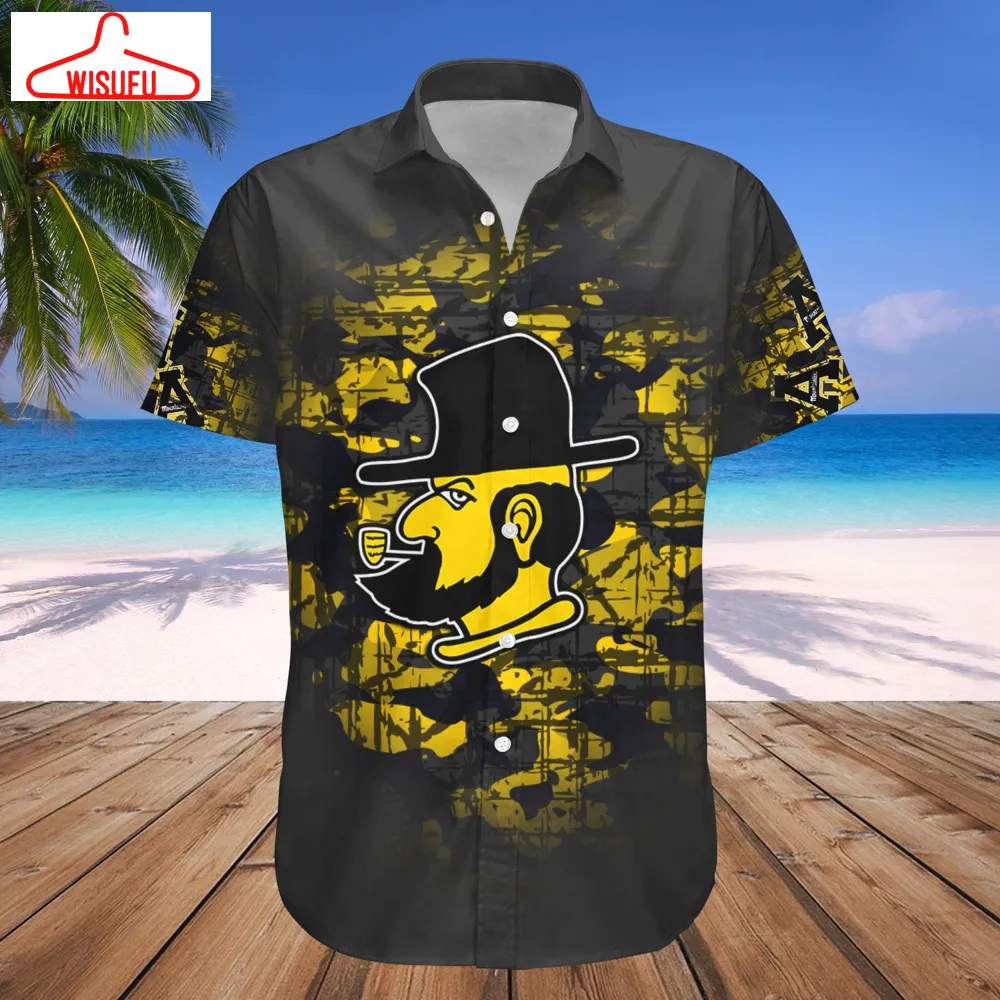 Appalachian State Mountaineers Camouflage Vintage Hawaiian Shirt, New Fashion Gifts