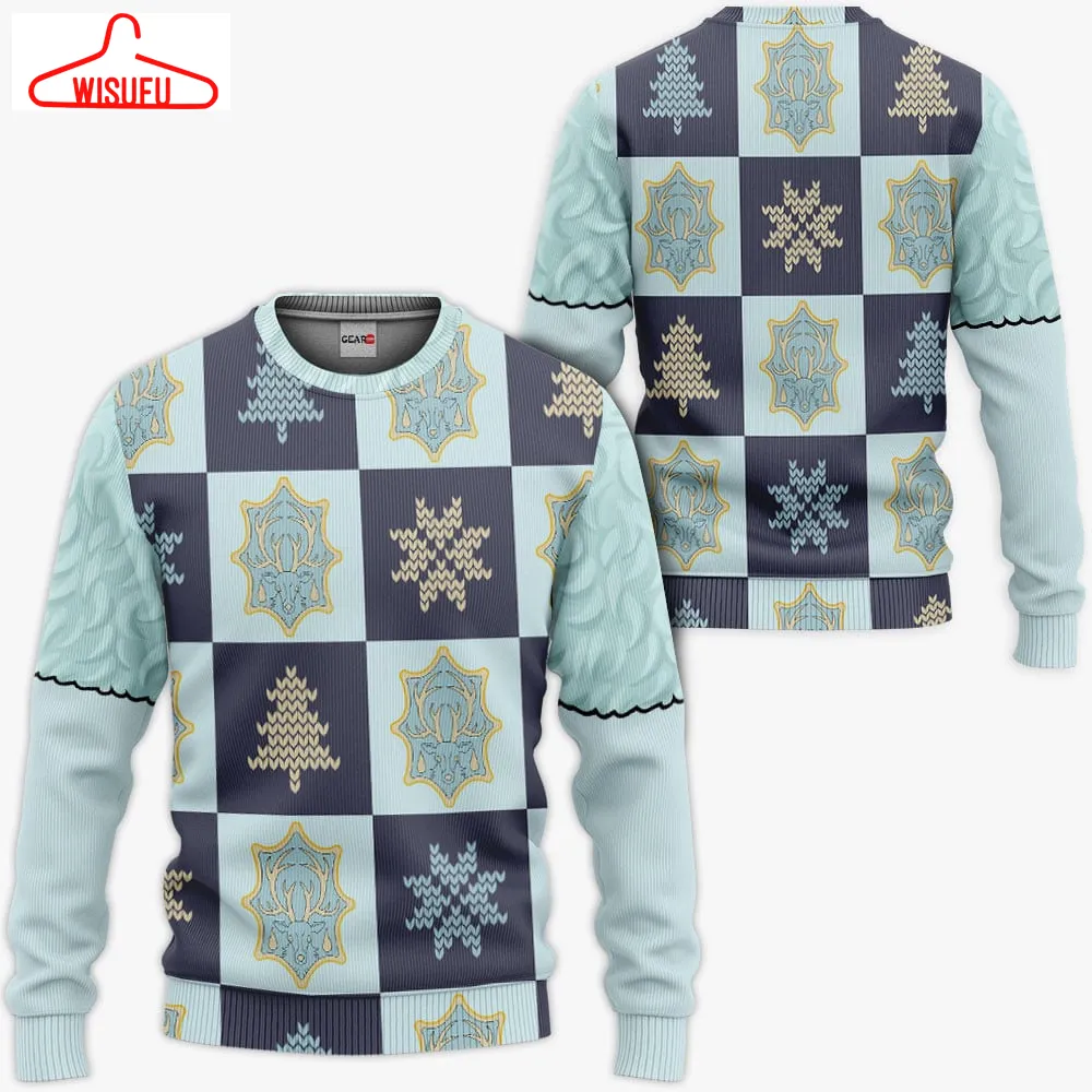 Aqua Deer Symbol Ugly Sweater Christmas, Anime Ugly Christmas Sweater Gift For Familyvtbl94791