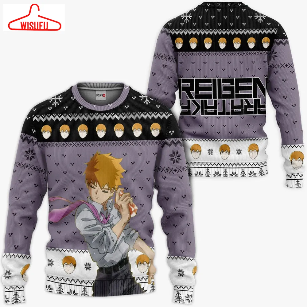 Arataka Reigen Ugly Sweater Christmas, Anime Ugly Christmas Sweater Gift For Family