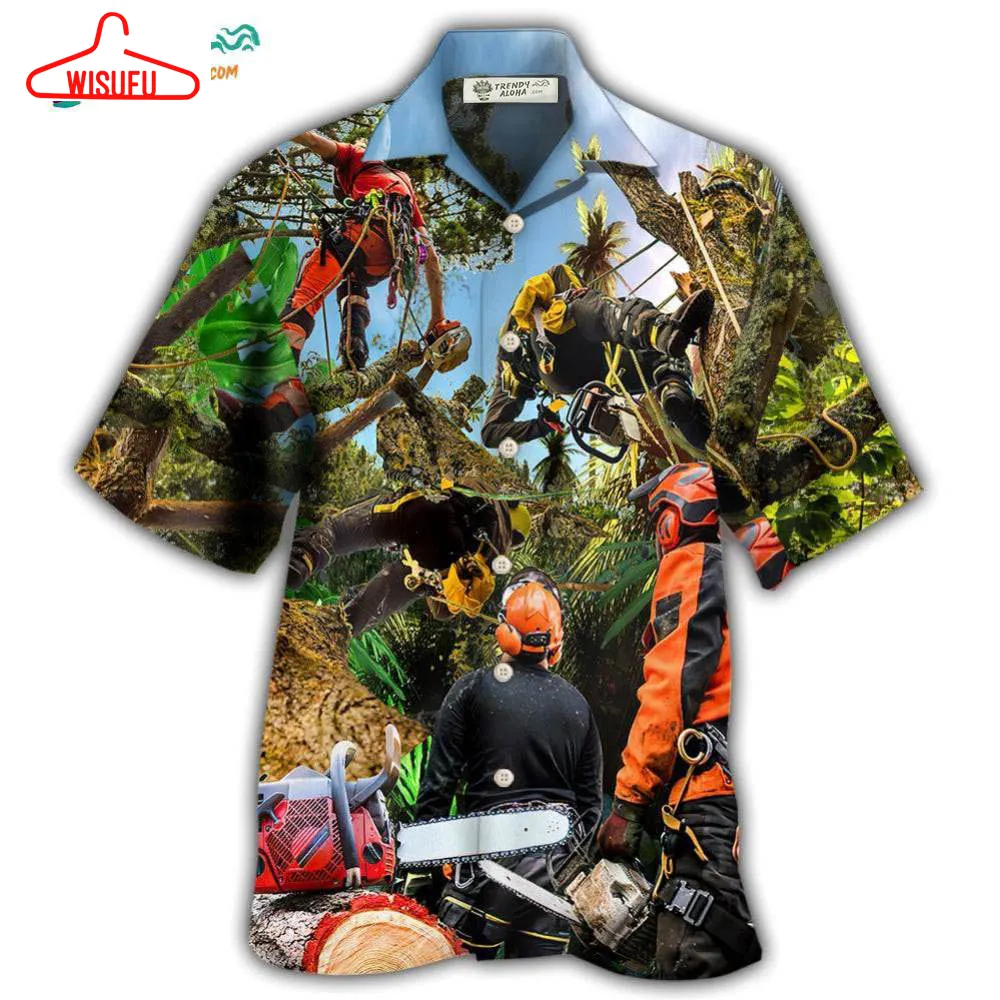 Arborist Tree Surgeon Climbing Tree Continuous Hawaiian Shirt- Wisufu Aloha