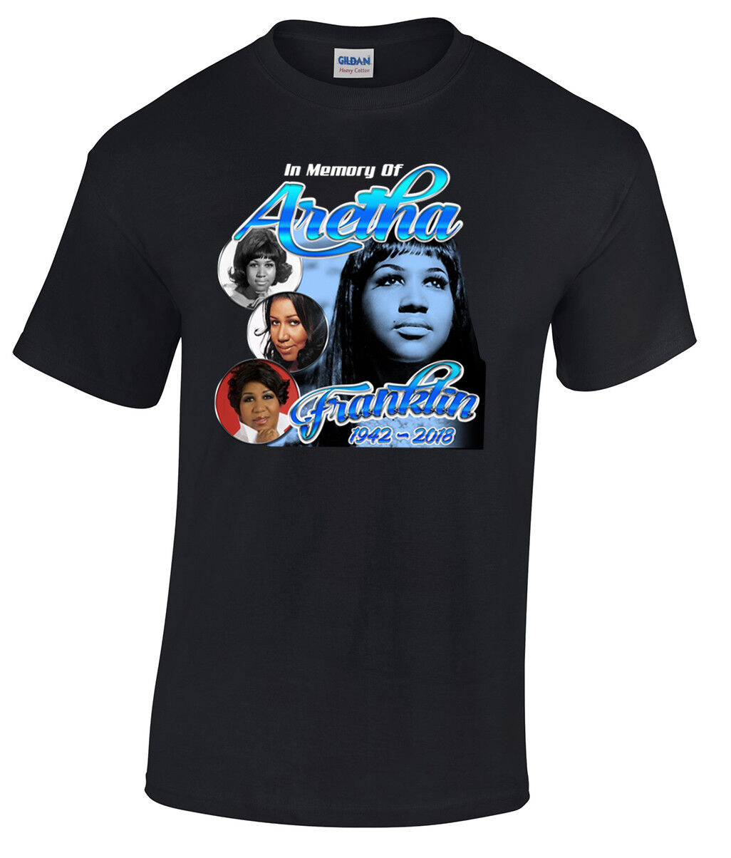 Aretha Franklin unisex black tshirt