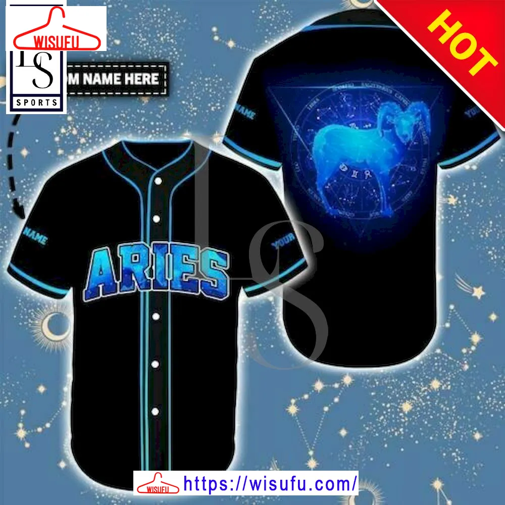 Aries Zodiac Personalized Baseball Jersey, New Fashion Gifts