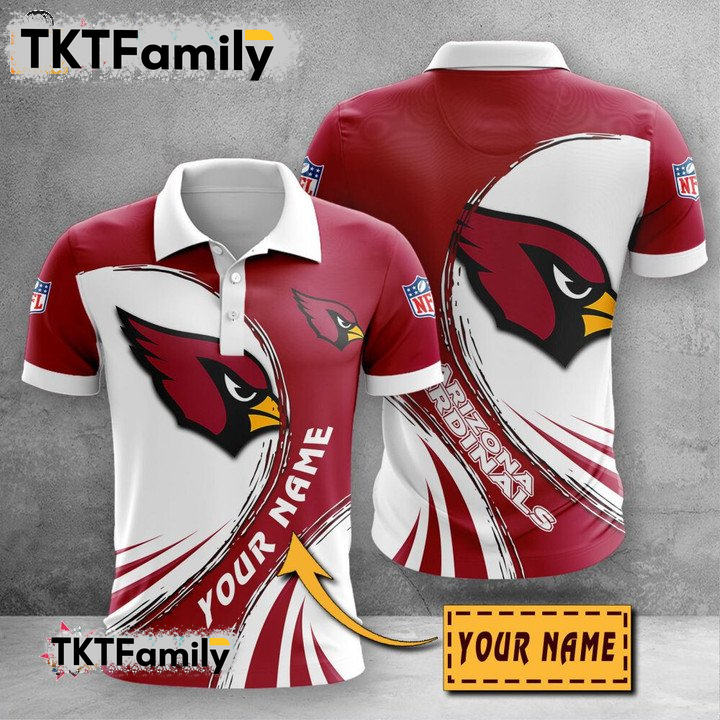 Arizona Cardinals Custom Name 3D Polo Shirt TKT Familys