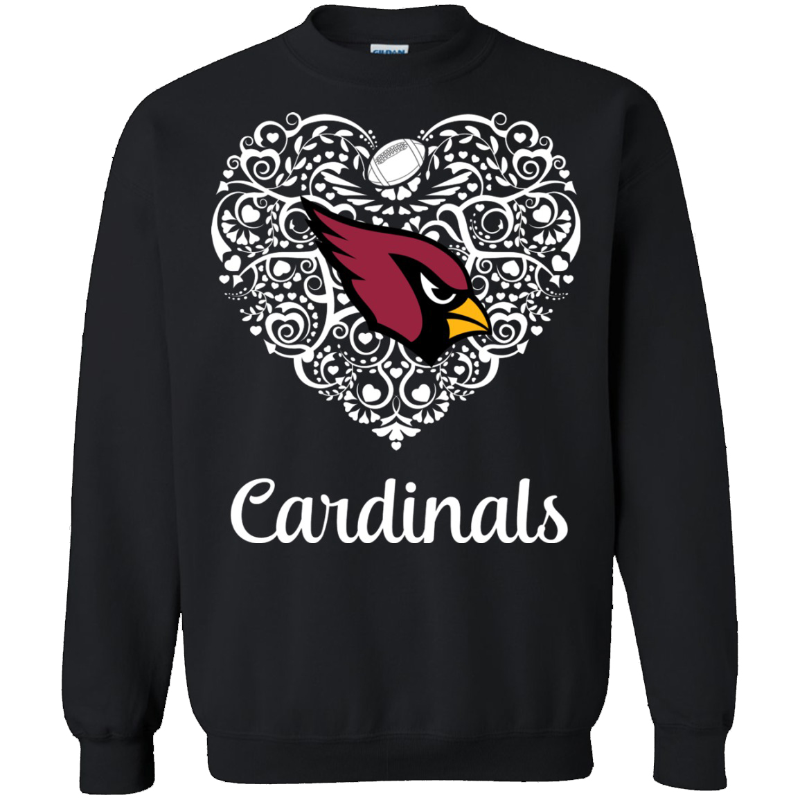 Arizona Cardinals Football â Lace Heart With Logo Unisex Sweatshirt