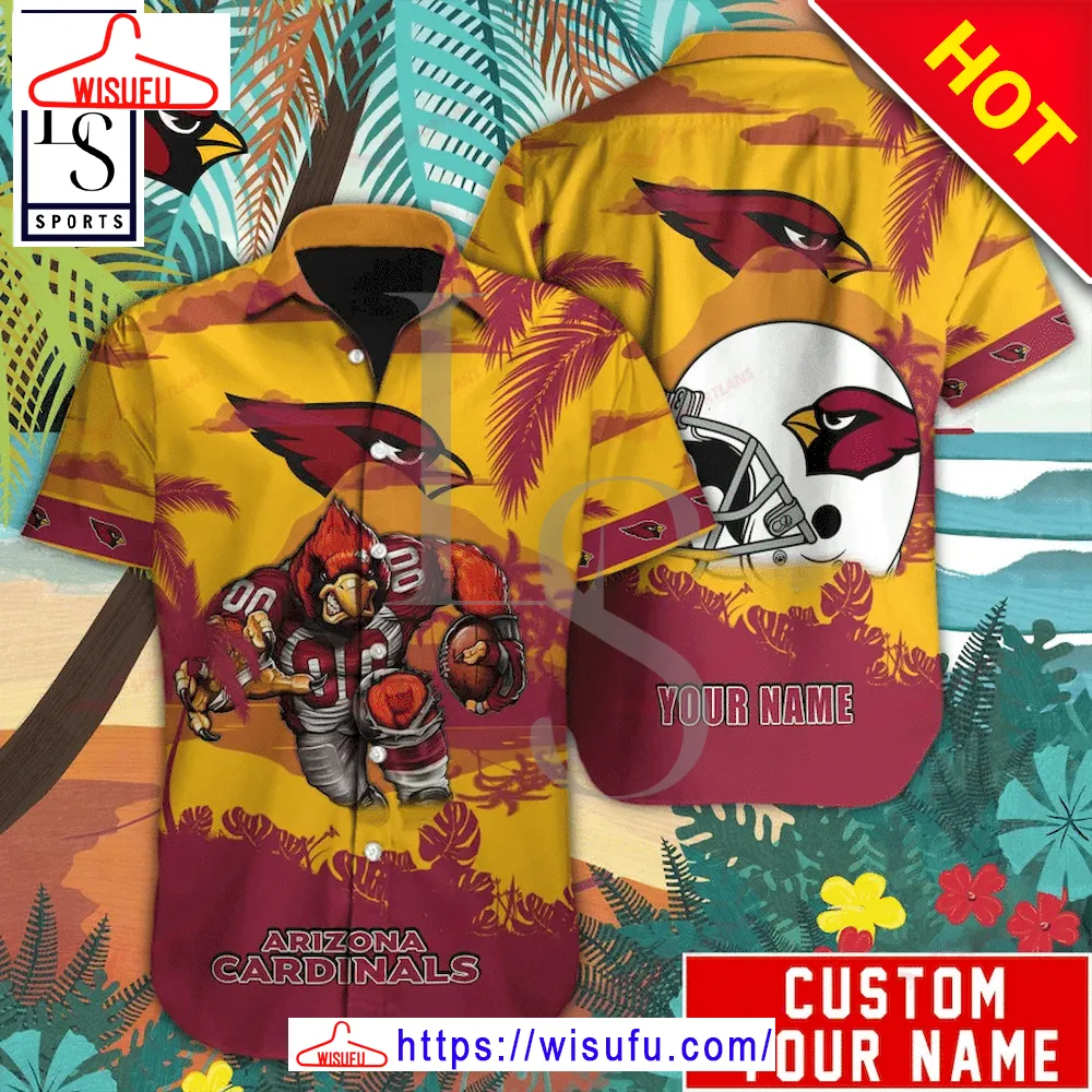 Arizona Cardinals Mascot Custom Name Hawaiian Shirt, New Fashion Gifts