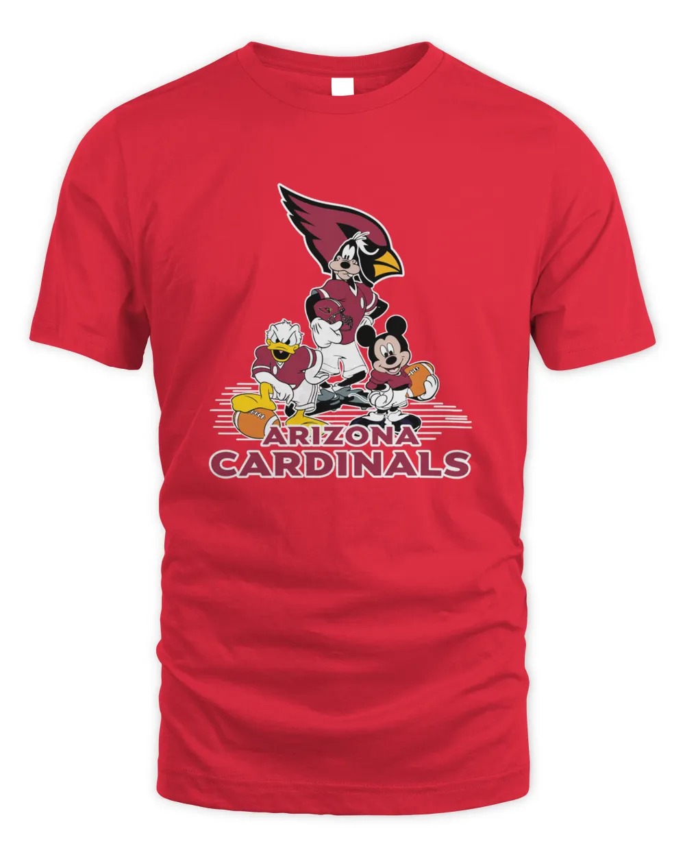 Arizona Cardinals Mickey Mouse And Friends  T Shirt-Red