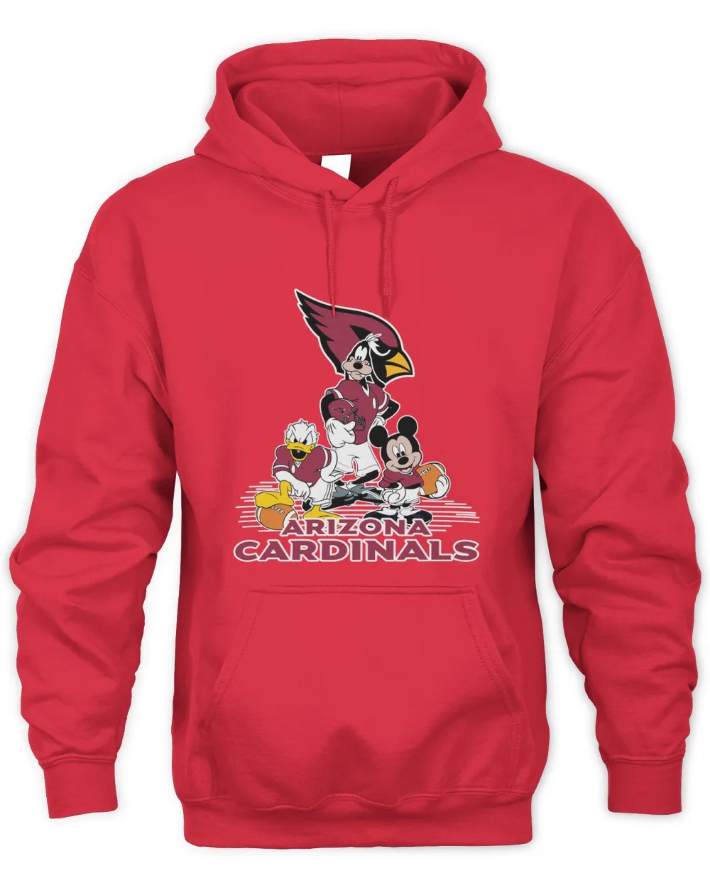 Arizona Cardinals Mickey Mouse And Friends Hoodie-Red