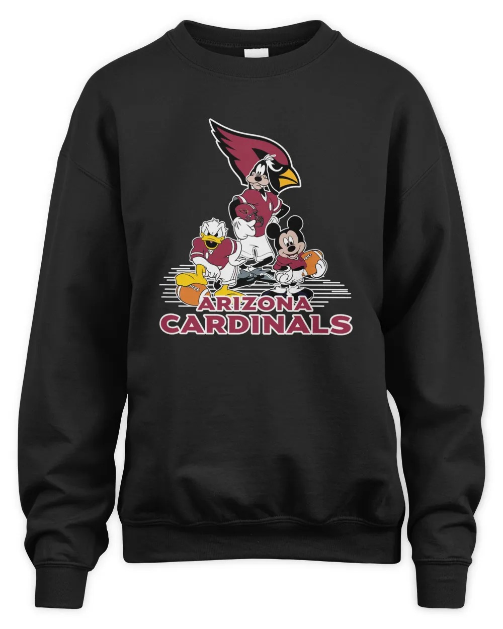 Arizona Cardinals Mickey Mouse And Friends Sweatshirt-Black