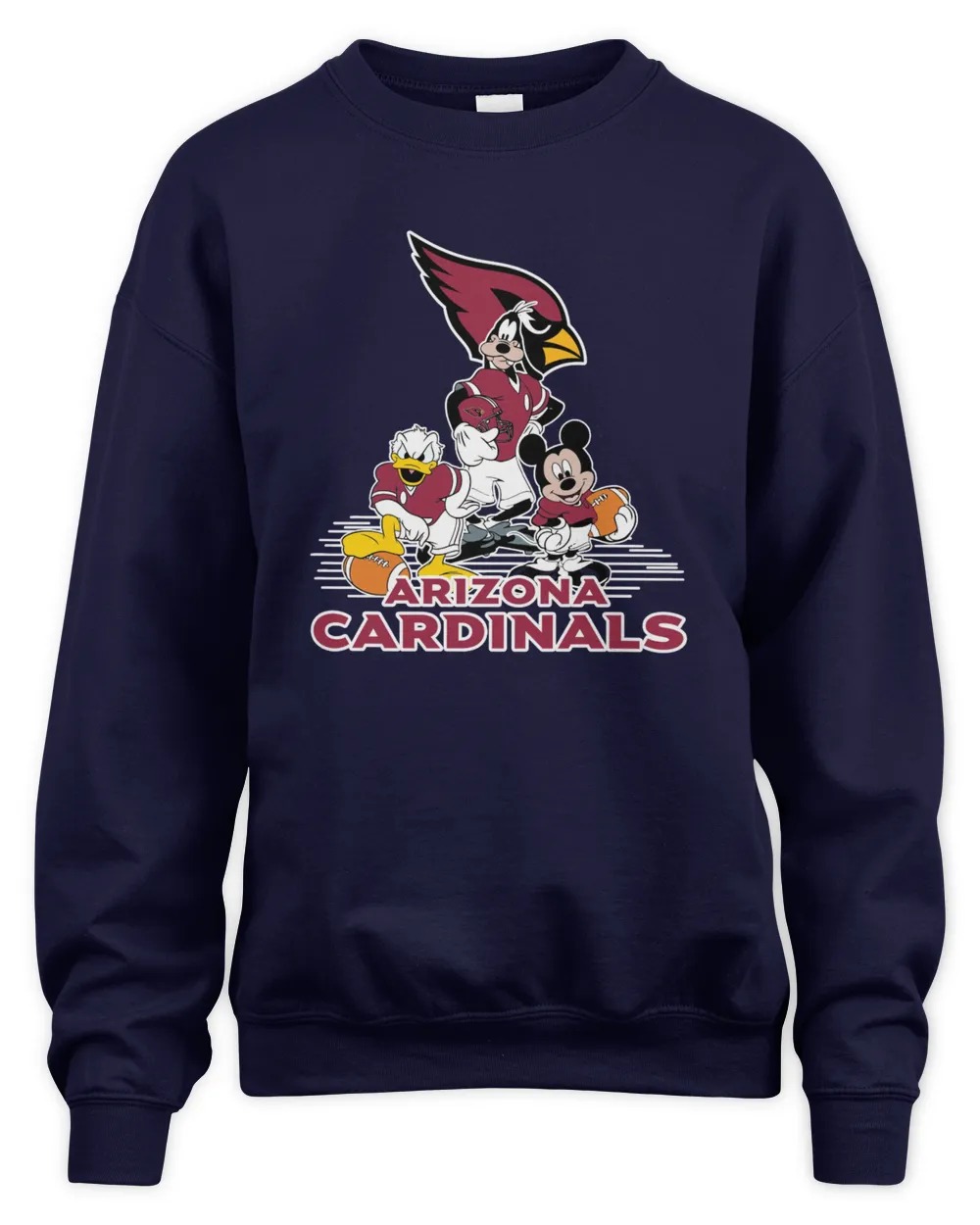 Arizona Cardinals Mickey Mouse And Friends Sweatshirt-Navy