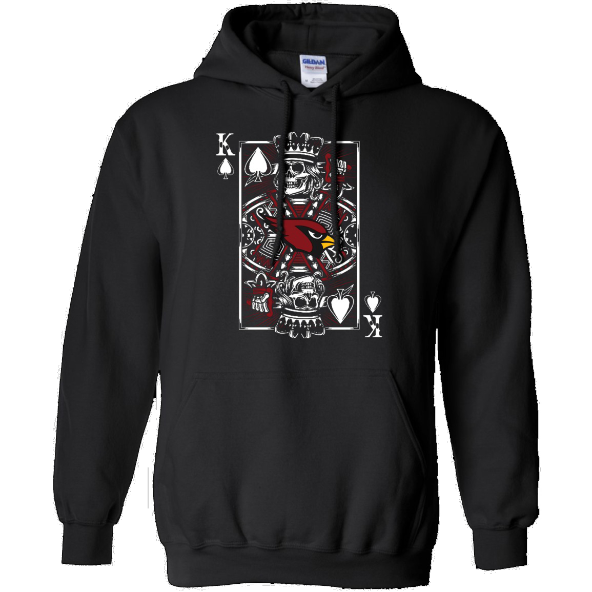 Arizona Cardinals Skull King Playing Card  Unisex Hoodie